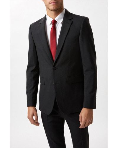 Burton Plus And Tall Skinny Charcoal Essential Jacket - Black