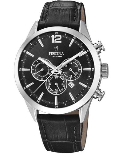 Festina Stainless Steel Classic Analogue Quartz Watch - F20542/5 - Black