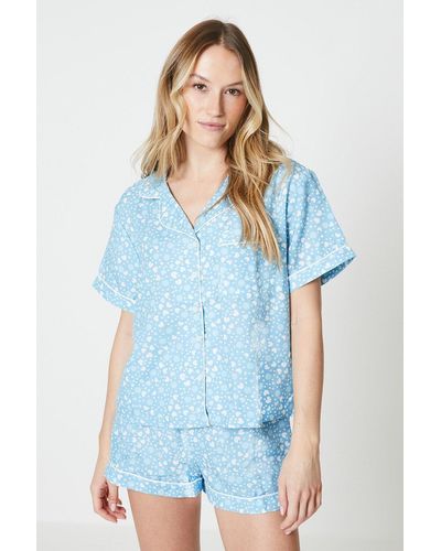 Gorgeous Blue Heart Short Pyjama Set