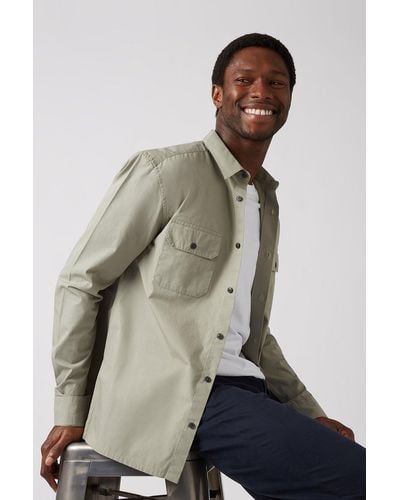 Burton Long Sleeve Khaki Utility Shirt - Natural