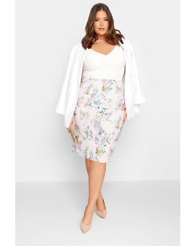 Yours Pencil Skirt - White