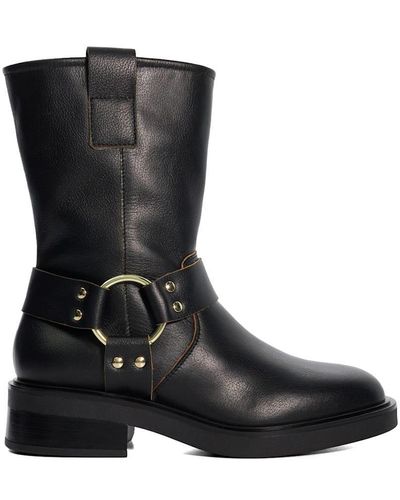 Dune 'pally' Leather Ankle Boots - Black