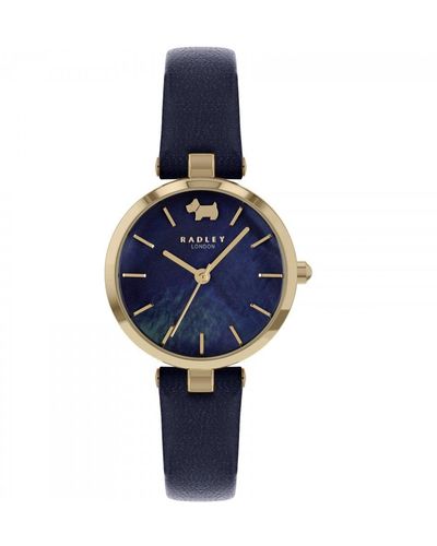 Radley Gold Plated Stainless Steel Fashion Analogue Quartz Watch - Ry2972 - Blue