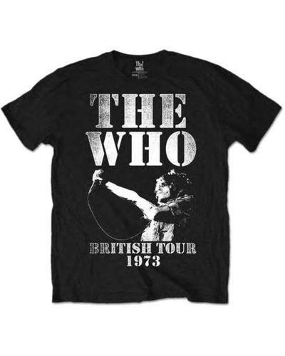 The Who British Tour 1973 Cotton T-shirt - Black
