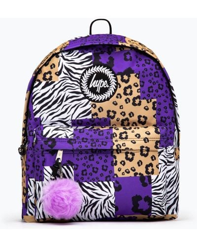 Hype Tan Animal Patch Backpack - Purple