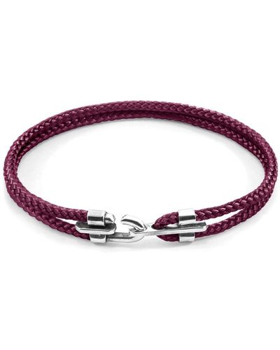 Anchor and Crew Canterbury Silver And Rope Bracelet - Purple