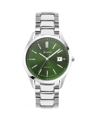 Accurist Everyday Womens Stainless Steel Classic Analogue Quartz Watch - 74007 - Green