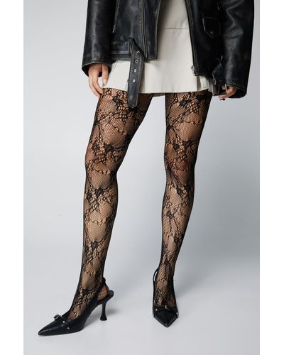 Nasty Gal Lace Tights - Black