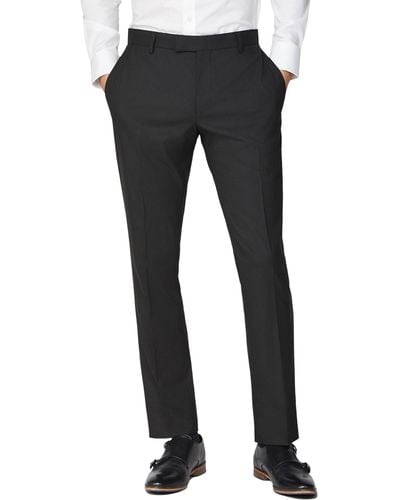 Limehaus Plain Slim Suit Trousers - Black
