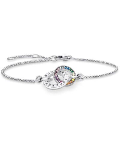 THOMAS SABO Jewellery Together Sterling Silver Bracelet - A1551-318-7-l19v - Multicolour