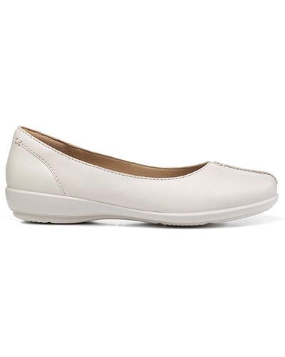 Hotter Wide Fit 'robyn' Ballet Court Shoes - White