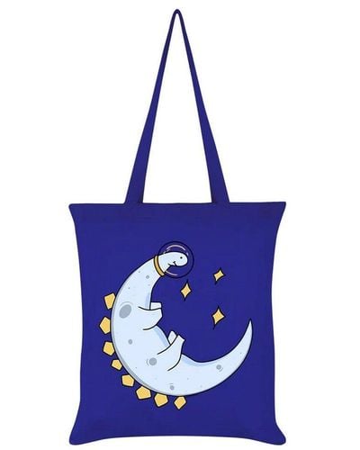 Grindstore Lunar-saur Moon Tote Bag - Blue