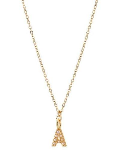 Joy by Corrine Smith Dainty Pearl Initial 'a' Necklace Gold Plated - Metallic