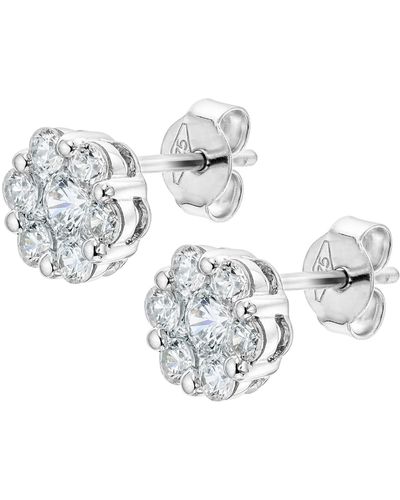Created Brilliance Ava White Gold Large Lab Grown Diamond Earrings - Metallic