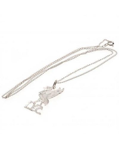 Liverpool Fc Sterling Silver Liverbird Pendant And Chain - Metallic