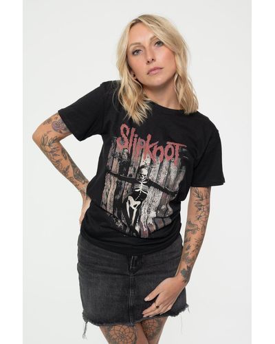 Slipknot The Grey Chapter Skinny Fit T Shirt - Black