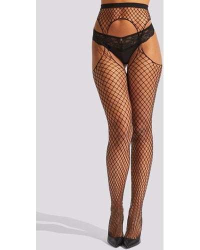 Ann Summers Large Fishnet Crotchless Tights - Black