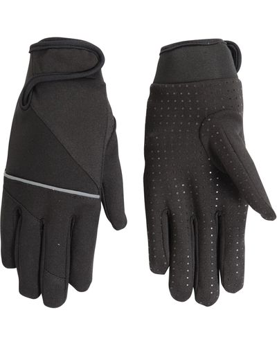 Mountain Warehouse Reflective Running Gloves Windproof Mittens - Black