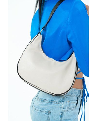 My Accessories London Curved Shoulder Bag - Blue