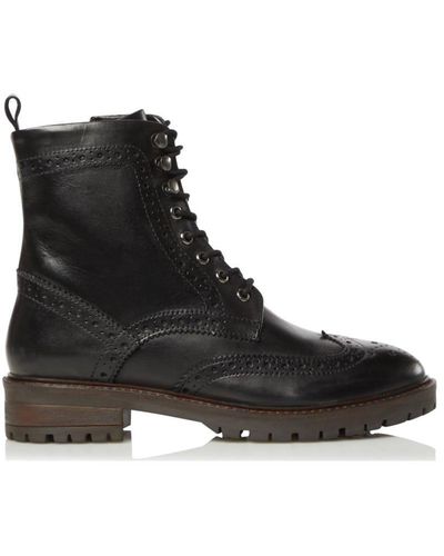 Dune 'purely' Leather Biker Boots - Black