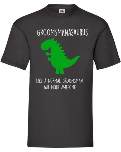 60 SECOND MAKEOVER Groomsman Dinosaur Tshirt - Green