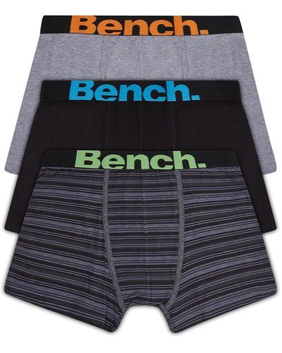 Bench 3 Pack 'bexley' Cotton Blend Boxers - Blue