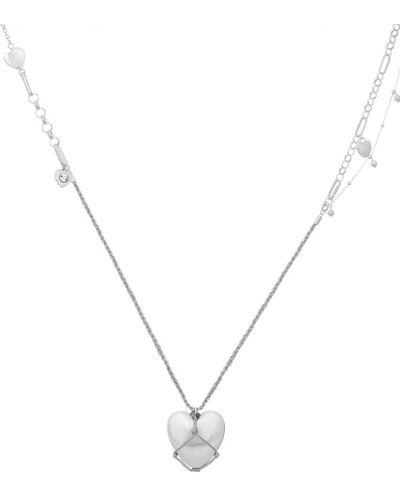 Bibi Bijoux Silver 'puffed Heart' Charm Necklace - Blue