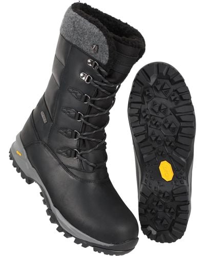 Mountain Warehouse Vostock Extreme Vibram Snow Boots Water Resistant Shoes - Black