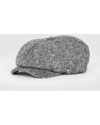 Ben Sherman Herringbone Baker Boy Cap - Grey