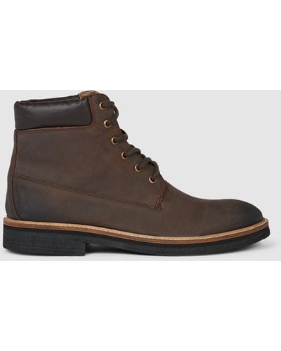 Mantaray Rydal Leather Padded Collar Boot - Brown