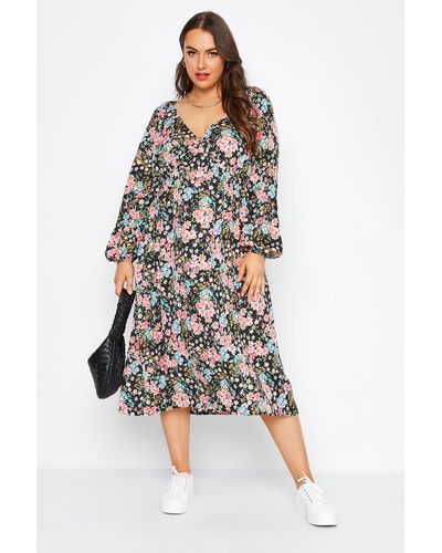 Yours Floral Midi Dress - White