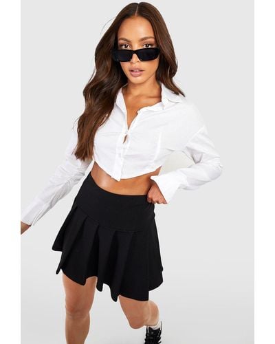 Boohoo Tall Micro Mini Pleated Tennis Skirt - White