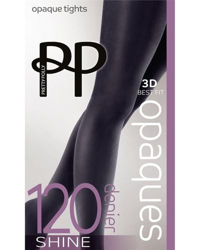 Pretty Polly Premium Opaques 120 Denier 3d Shine Tights - Black