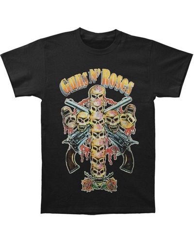 Guns N Roses 80s Skull Cross T-shirt - Black