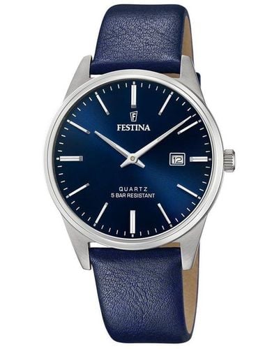 Festina Stainless Steel Classic Analogue Quartz Watch - F20512/3 - Blue