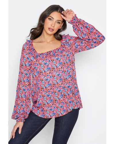 Long Tall Sally Tall Square Neck Top - Red