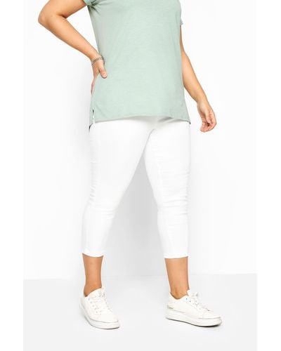 Yours Cropped Jeggings - White