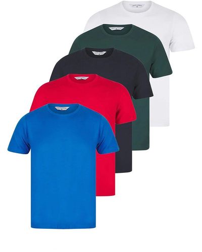 Tokyo Laundry 5-pack Cotton Short-sleeve Crew Neck T-shirts - Red