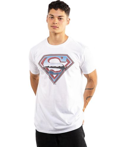 Dc Comics Superman Chrome Logo Cotton T-shirt - White
