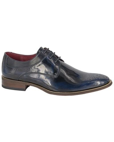 Goor Burnished Leather Lined Gibson Shoes - Blue