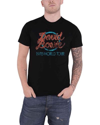 David Bowie 1978 World Tour Vintage T Shirt - Black