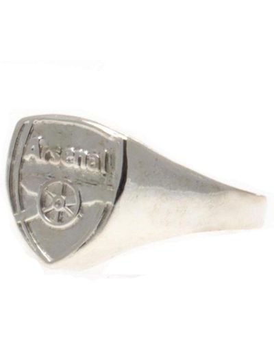 Arsenal Fc Arsenal F.c. Silver Plated Crest Ring Small - Metallic