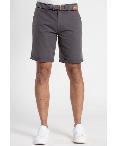 Tokyo Laundry Cotton Belted Chino Shorts - Grey