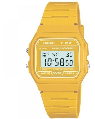 G-Shock Classic Plastic/resin Classic Digital Quartz Watch - F-91wc-9aef - Yellow
