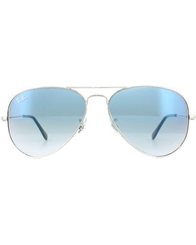 Ray-Ban Aviator Silver Gradient Light Blue Sunglasses