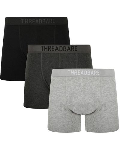 Threadbare 3 Pack 'pinnacle' Hipster Trunks - Black