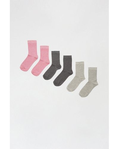 Dorothy Perkins 5 Pack Blush And Grey Ankle Sock - Multicolour