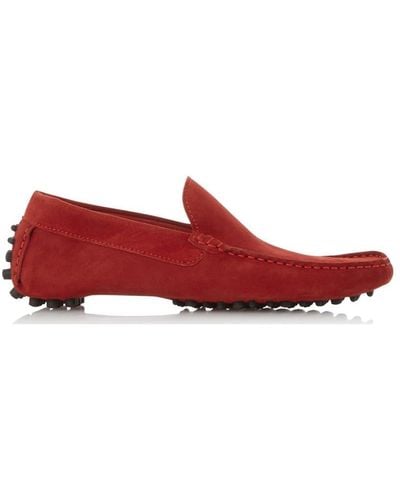 Dune 'bustling' Suede Loafers - Red
