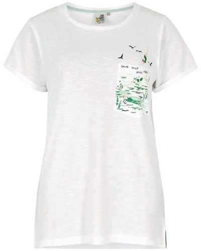 Weird Fish Wild Swimmers Organic Cotton T-shirt - White