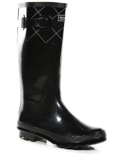 Regatta 'lady Fairweather Ii' Waterproof Vulcanised Rubber Wellington Boots - Black